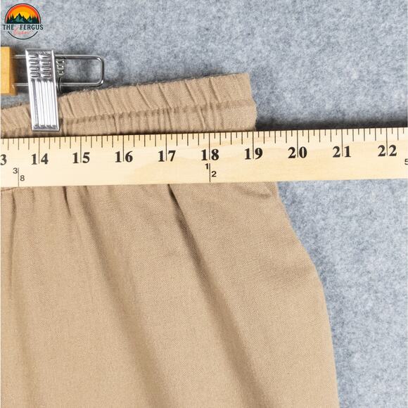 Me In California Ankle Pants Tan Linen Blend Drawstring Waist Women's Size 2XL - Picture 6 of 12